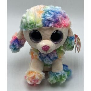 Ty Beanie Boos Rainbow The Poodle 2019 Glitter Eyes